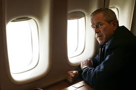 President Bush flies past  Nw Orleans during Hurricane Katrina